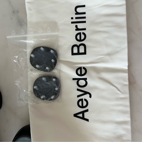 Aeyde Peggy Calf Leather Black High Heel Platform Sandals 38.5 - Picture 7 of 7